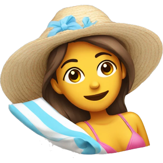 Girl sunbathing  emoji