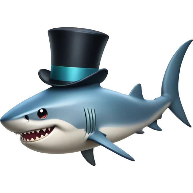 Shark with a top hat emoji