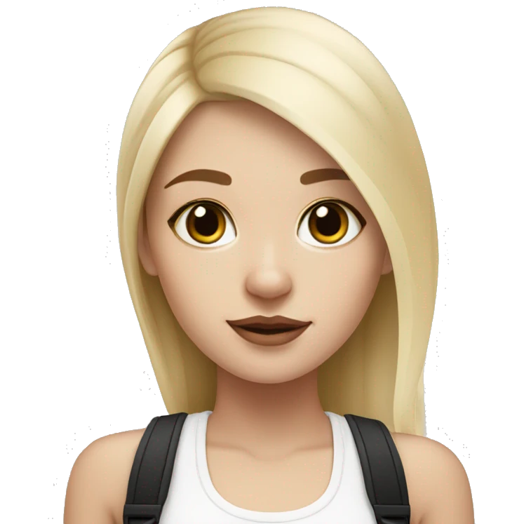 Blonde girl with black/white French bulldog emoji