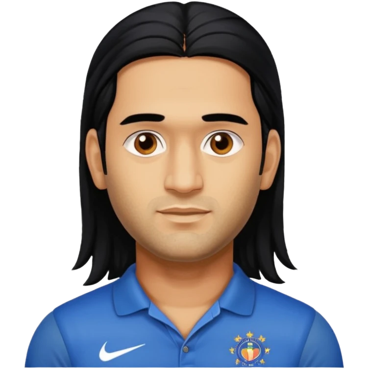 MS Dhoni with long hair emoji