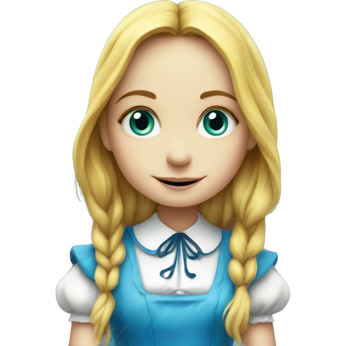 Alice in Wonderland in rain ￼ emoji