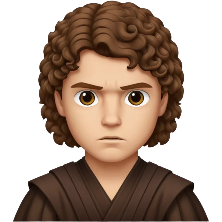 Anakin skywalker scar left eye curly brown hair emoji