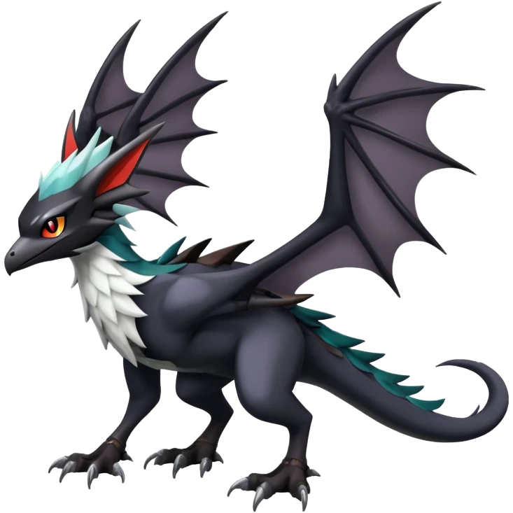 Shiny Dark Nargacuga-Silvally-Noivern-Hybrid (Full body) emoji
