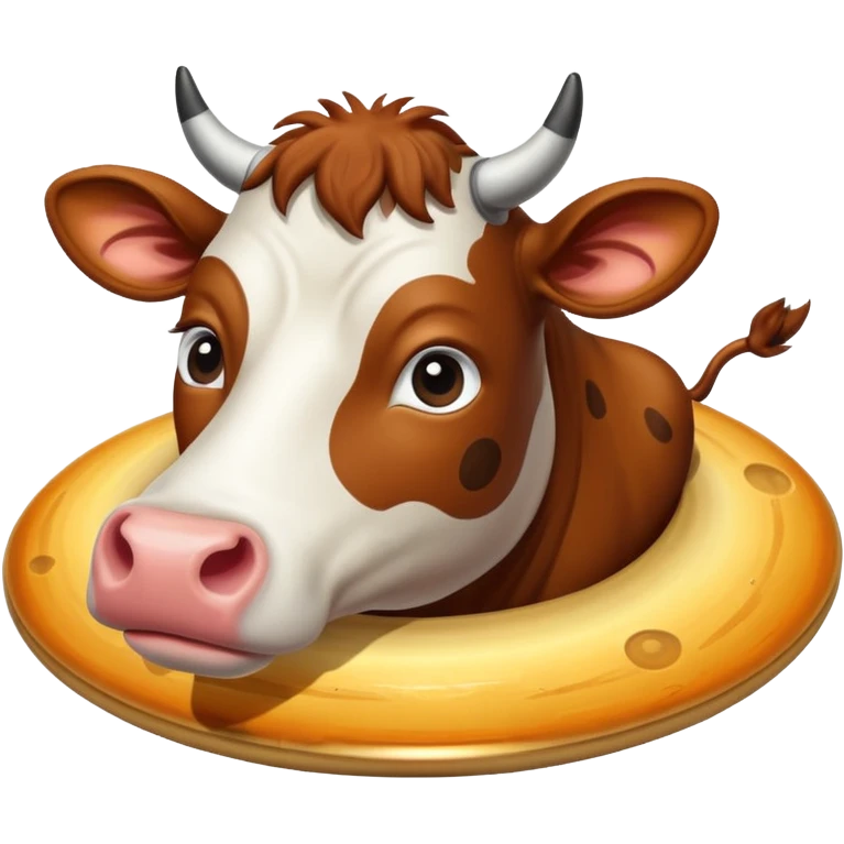 A cow makes with Saturn
 emoji