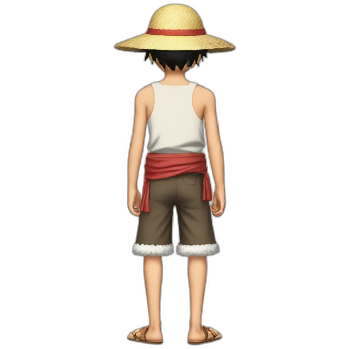 Luffy warano from the back emoji