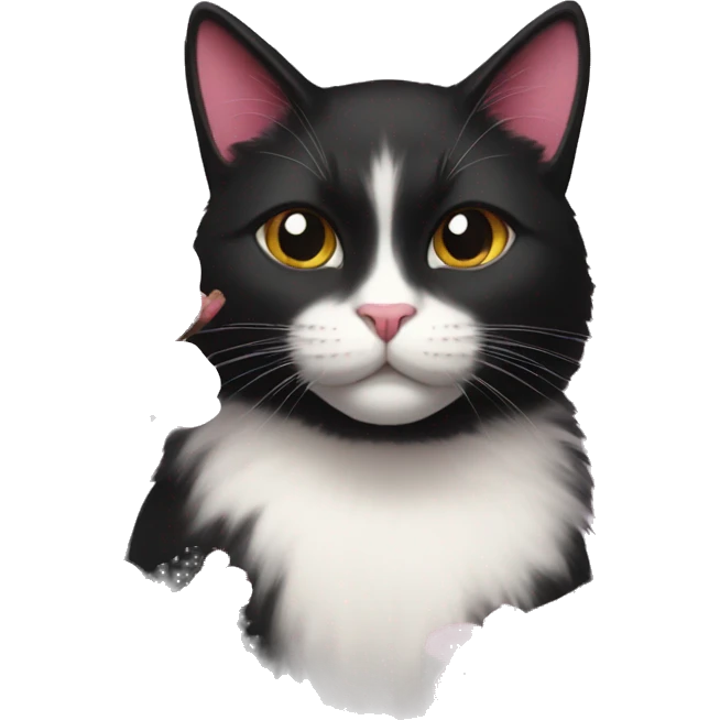 Cherry blossom black cat emoji