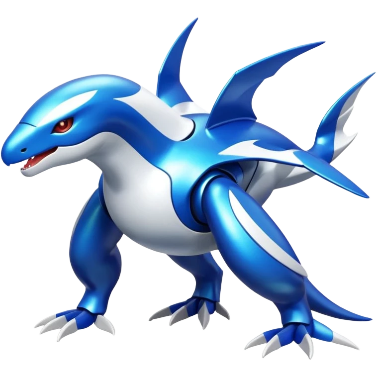 Shiny futuristic Cyber-Kyurem-Kyogre-Latios-Lugia-Fakémon-hybrid-creature (full body)  emoji