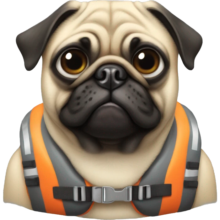 Pug in life jacket emoji