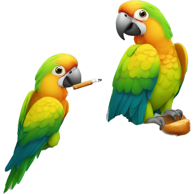 Parrots eating cigkofte emoji