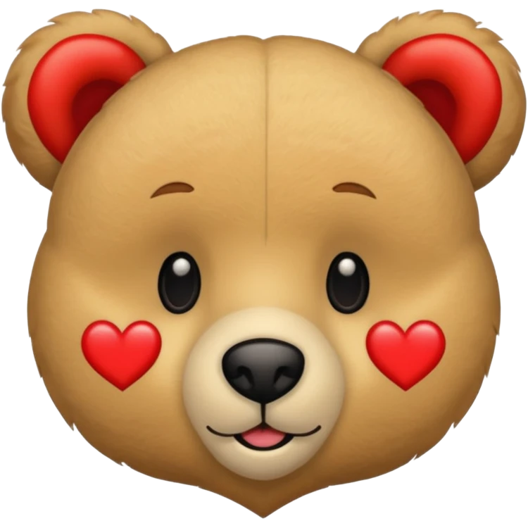 Teddy bear face with heart on the side emoji