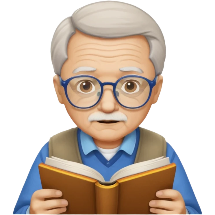 old man colored glasses reading a book  emoji
