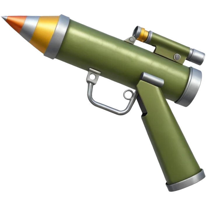 olive-colored two-handled shoulder-mounted rocket launcher emoji