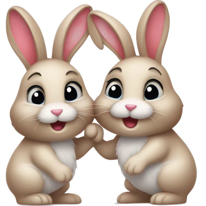 Two bunnies in love emoji