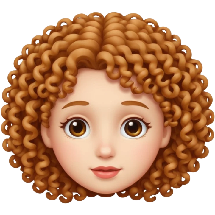 Cute face with a curly hair emoji