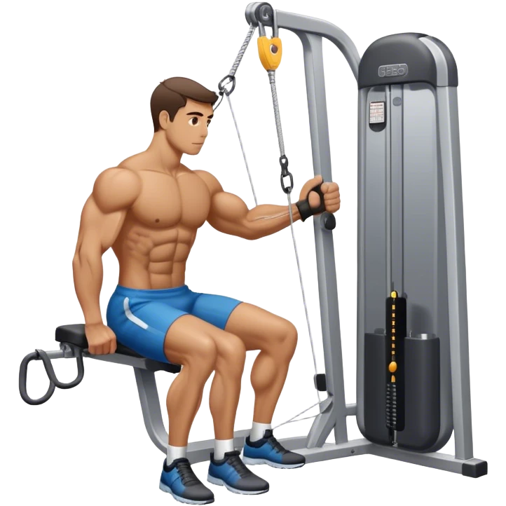 side-view man cable-machine tricep-pushdown emoji