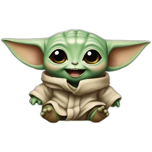 Baby yoda laughing emoji