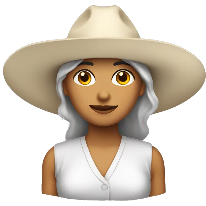 Mujer blanca con sombrero vueltiao  emoji