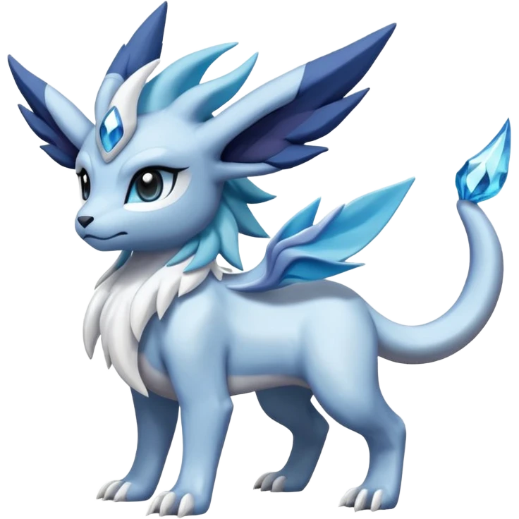 Snowy Flakey Scaly Absol-Glaceon-Suicune-Amaura-Dialga-fusion emoji