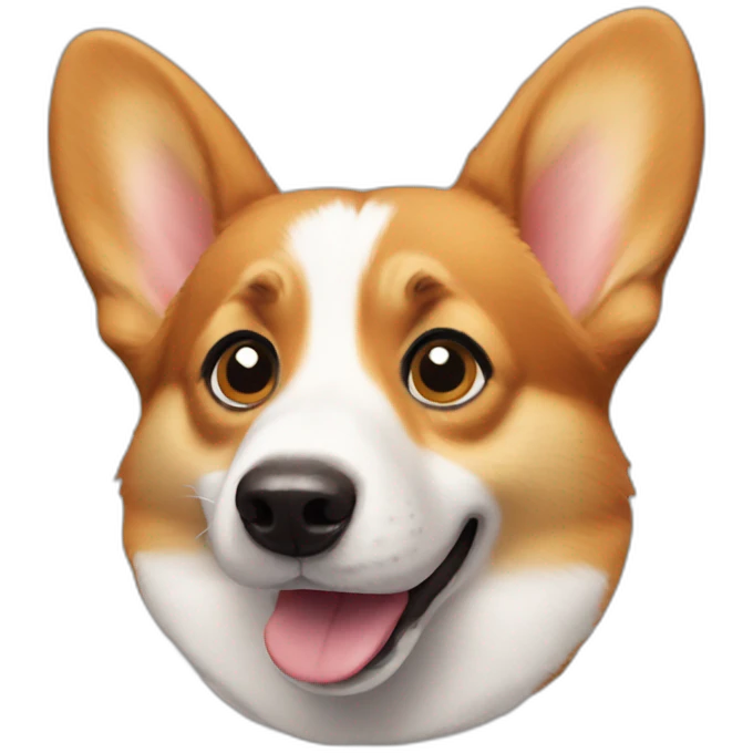 A corgi very surprised emoji