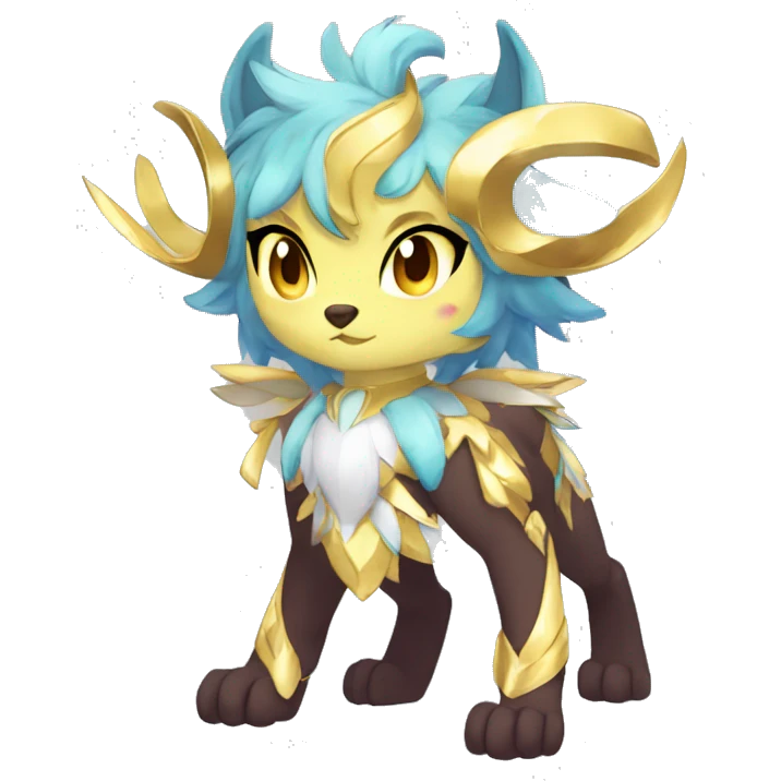 Anthro Sona Colorful Shony Godly Celestial Shiny Fakemon Full Body emoji