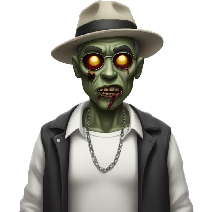 A street gangster version of a zombie emoji