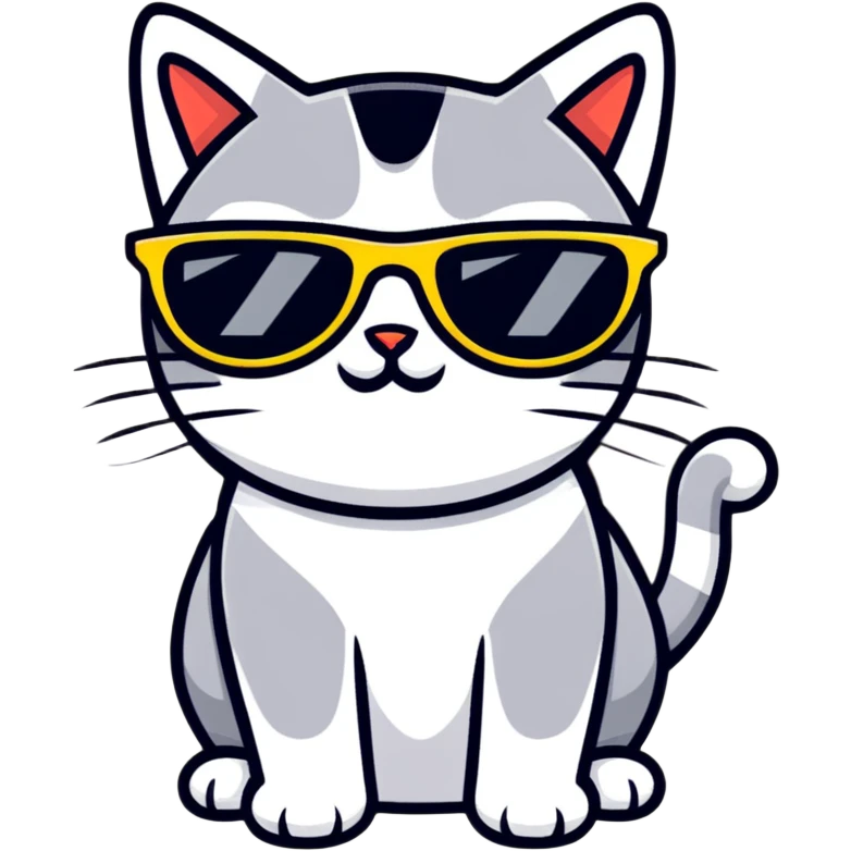 Cat with sunglasses emoji