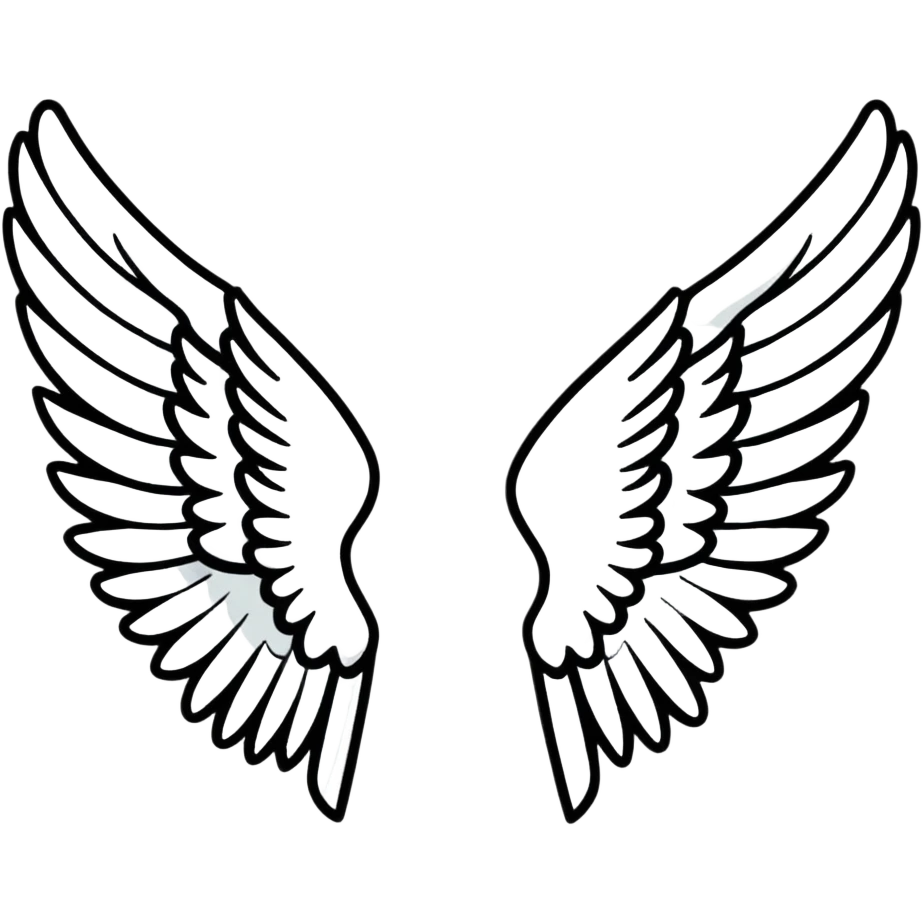elegant white angel wing emoji