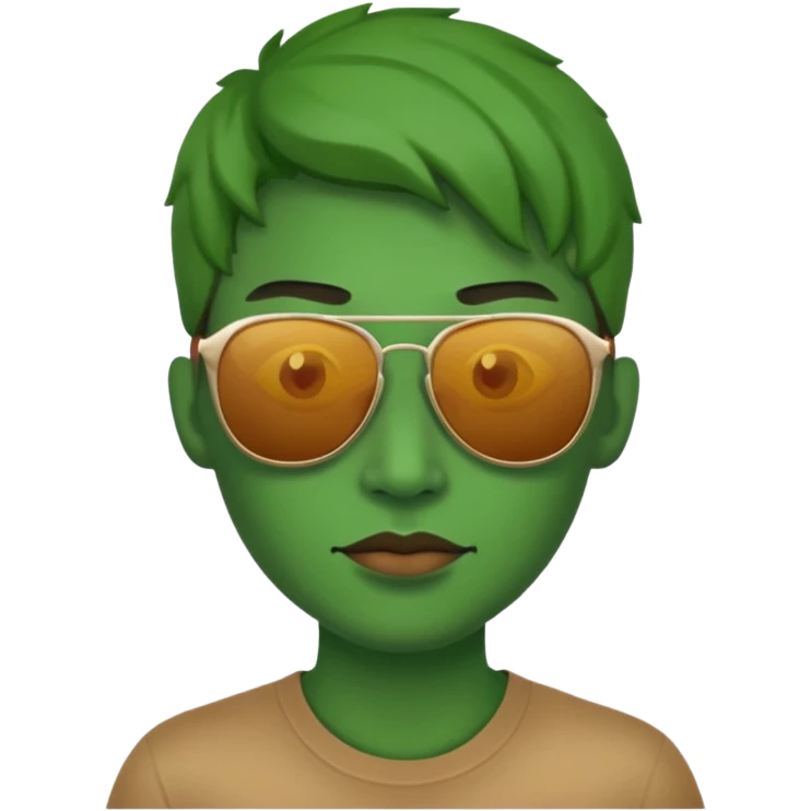 green lubricator and wearing sunglasses emoji