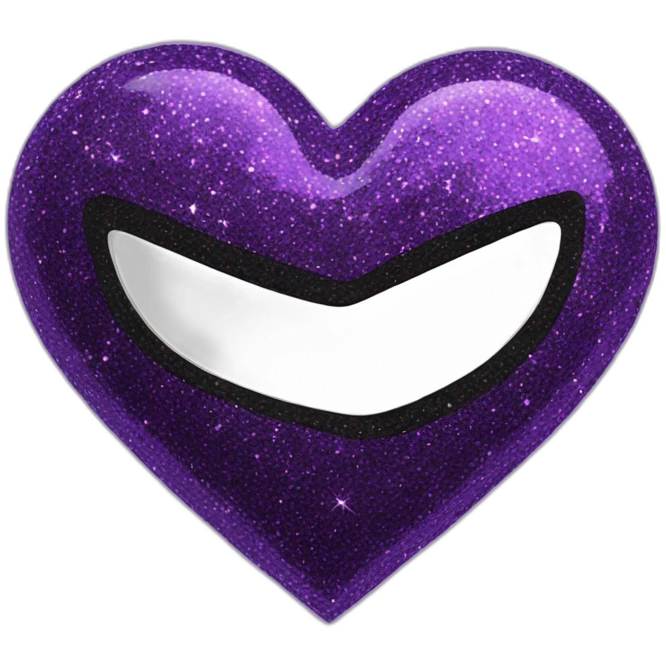 Purple and black glitter heart emoji