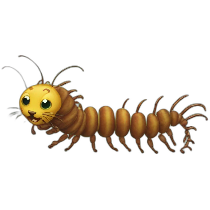 Crazy cat centipede emoji