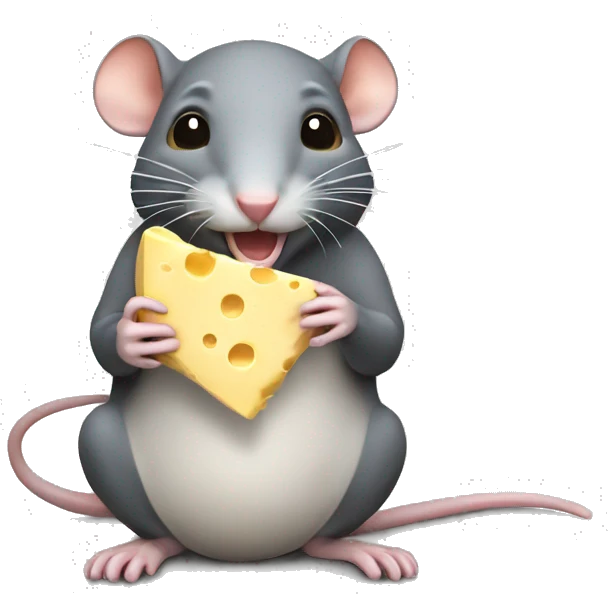 Rat eating cheese emoji