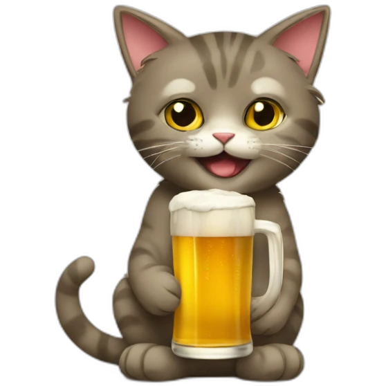 Cat with beer emoji