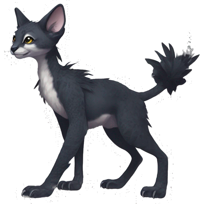  Cute Edgy Realistic Rare Fantasy Slim Vernid-Trico-Melprin-species by LiLaiRa, by Falvie, full body emoji