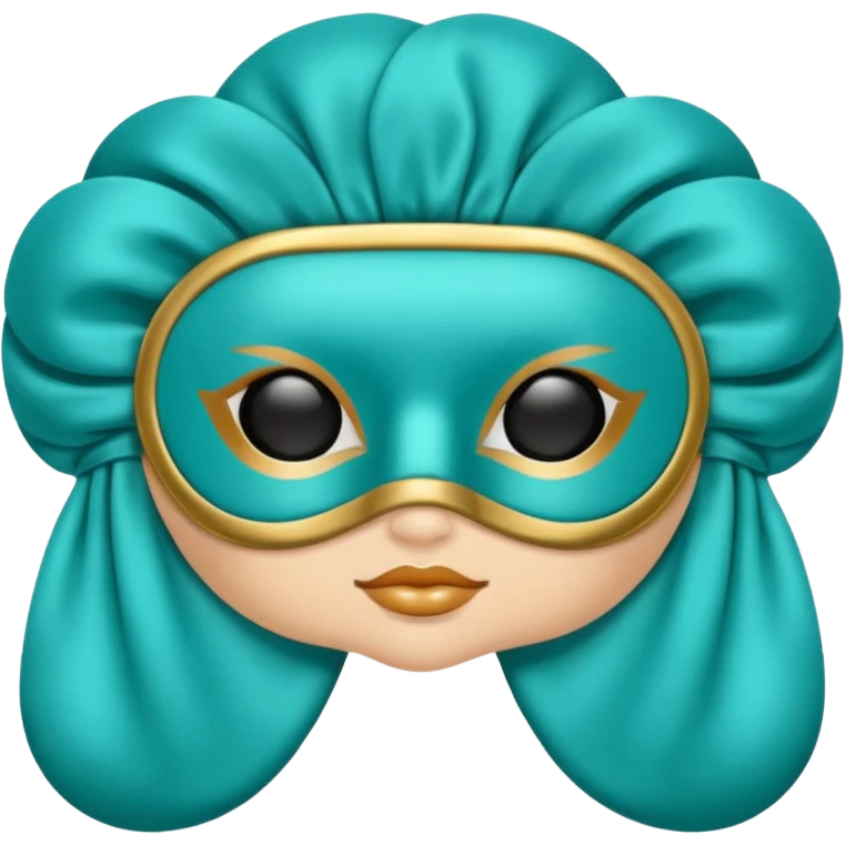 Silk Sleeping mask of  turquoise color emoji