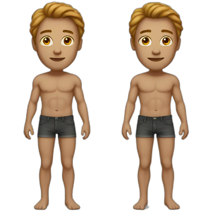 man with just skin instead of pants emoji