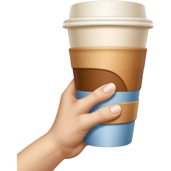 A emoji, ultra-clean and high-resolution, showing a single hand extended forward holding a paper cup, inspired by Michelangelo’s “Creation of Adam”. emoji