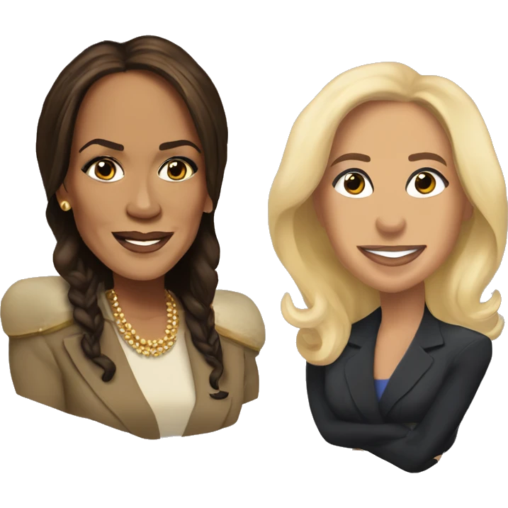 Kamala harris and blonde princess close  emoji