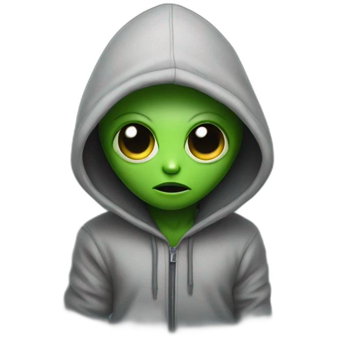 alien with hoodie emoji