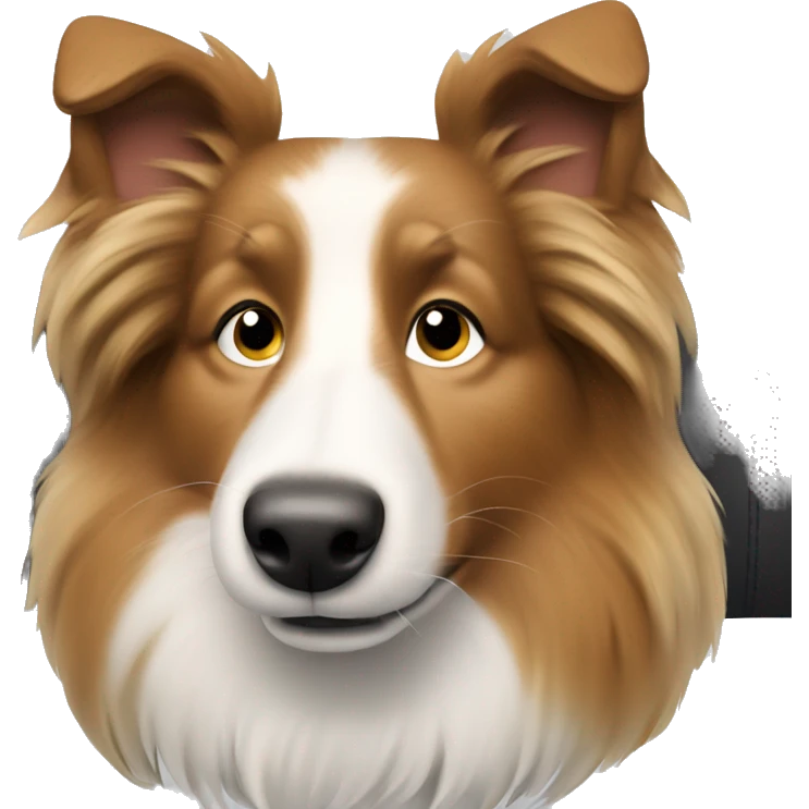 Shetland sheepdog driving emoji