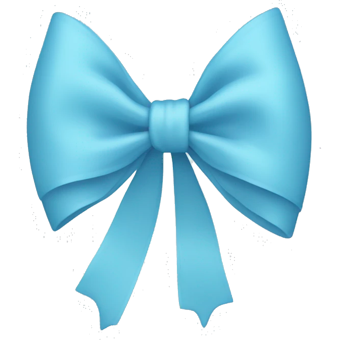 Light blue bow on light blue bow emoji