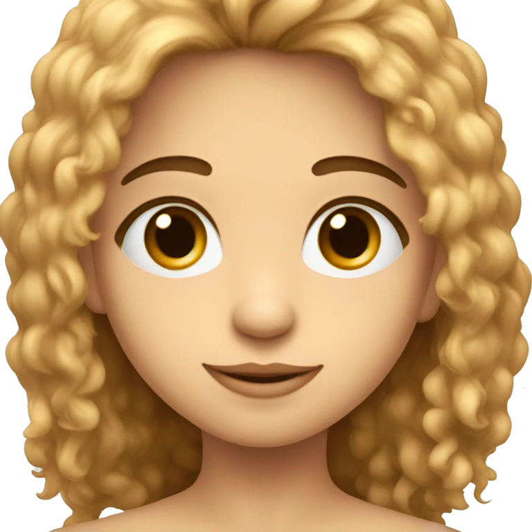 niño de color blanco pelo marron con algunos mechones rubios, ojos marrones y mechas rubias emoji