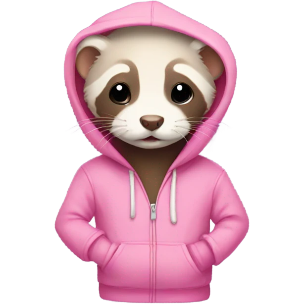 Ferret wearing pink hoodie emoji