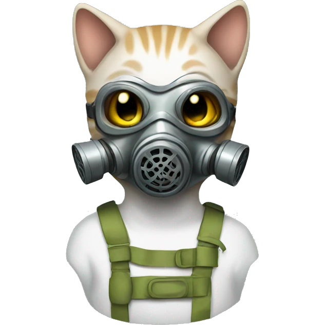 Kitty with Gas Mask emoji