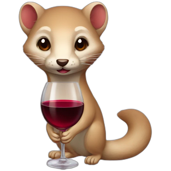 Weasel drink red wine emoji