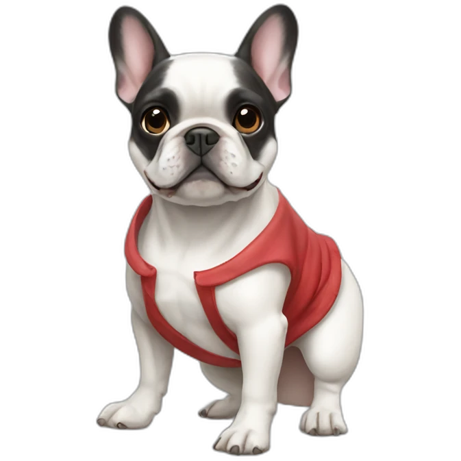 White FRENCH BULLDOg with mini skirt emoji