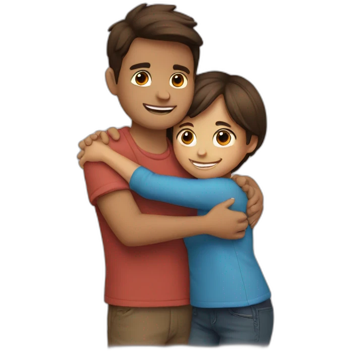 a girl hugging a boy emoji