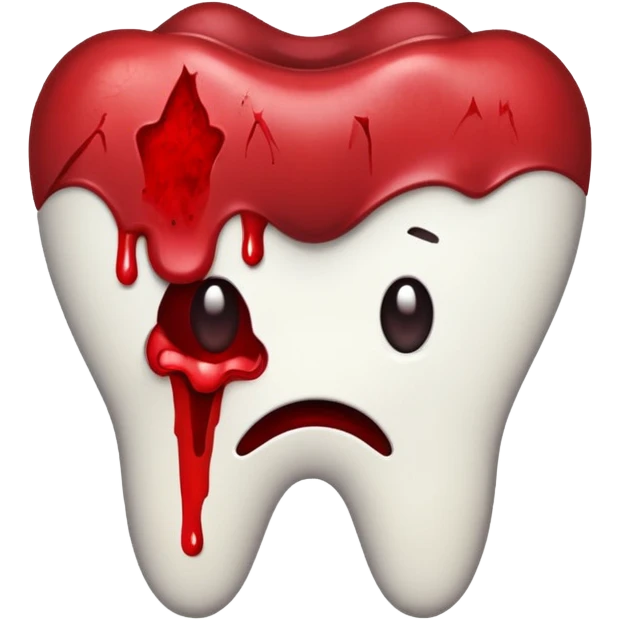 Pulled tooth with blood. emoji