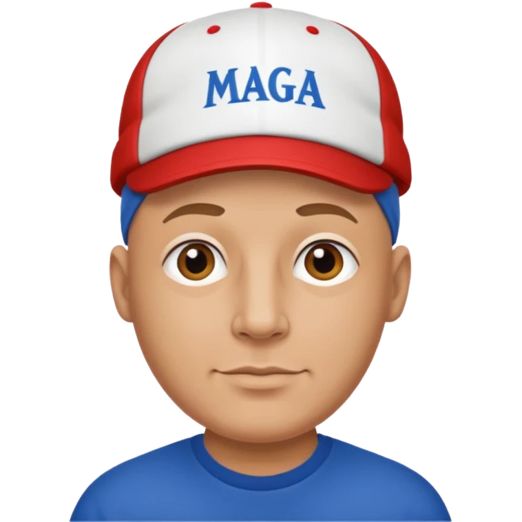 bald man with MAGA hat emoji