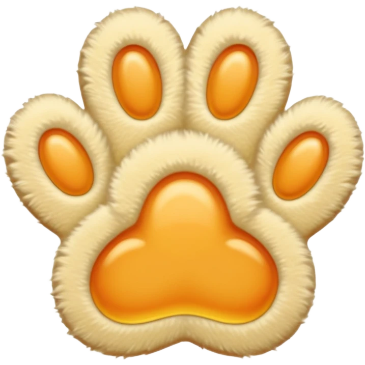 a very light pale pastel yellow-orange pawprint emoji