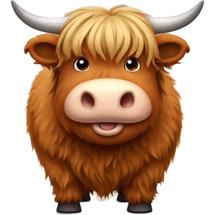 Fat Scottish highland cow emoji